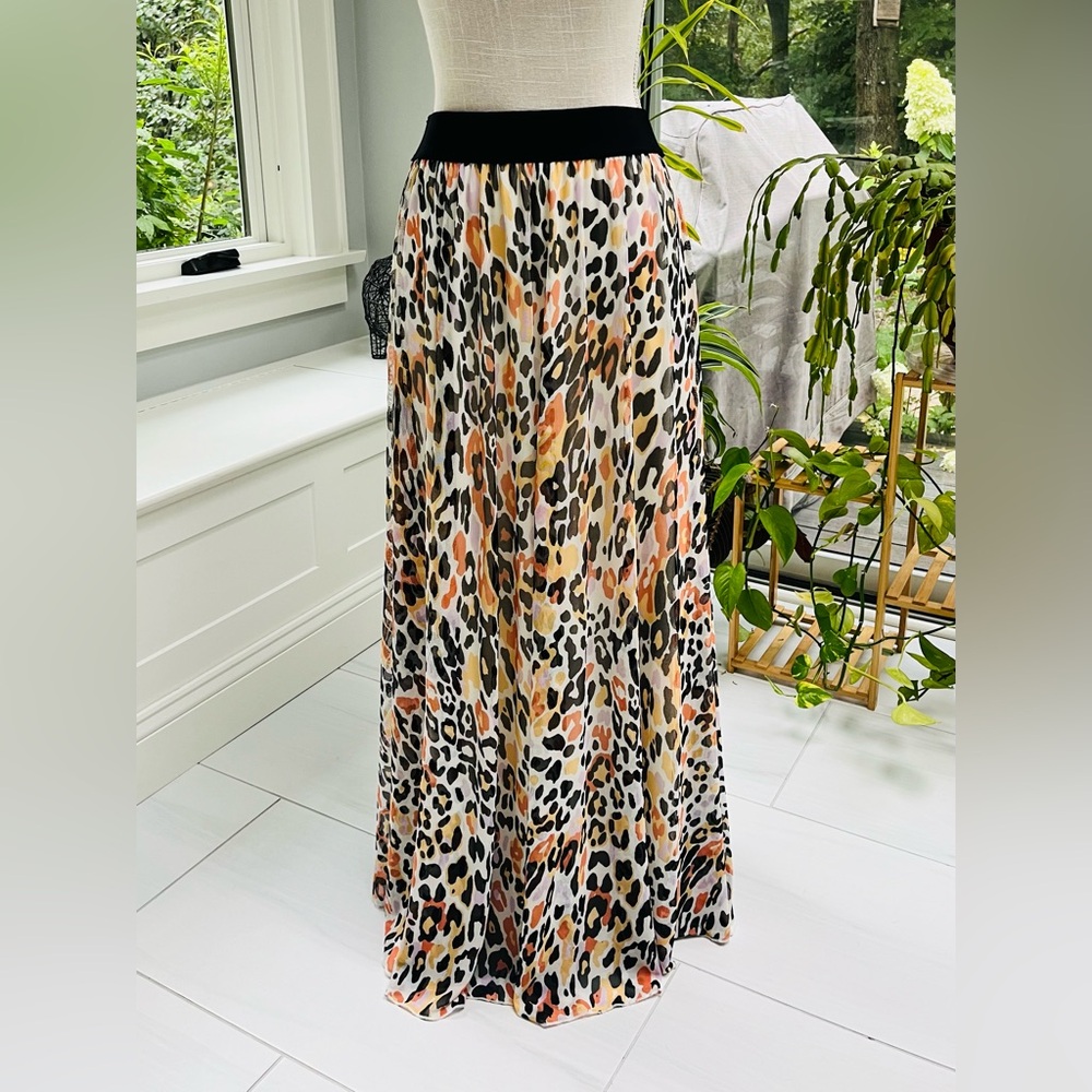 Versona animal print maxi skirt